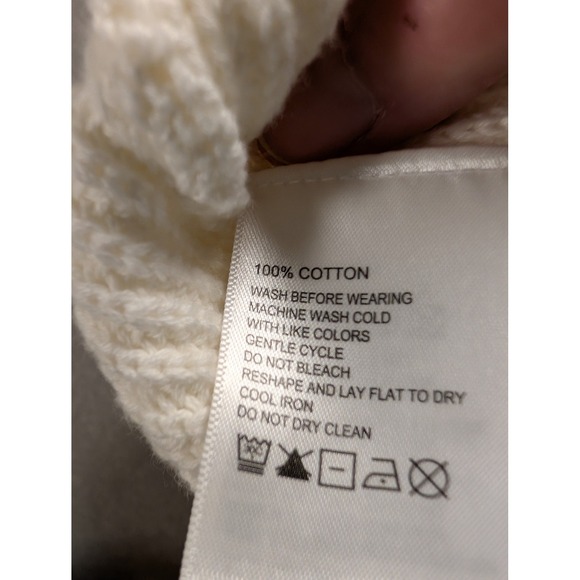 Tommy Bahama Women's Ivory V Neck Knit Sweater Oversize Dolman Coastal Vacay XL - Picture 14 of 16